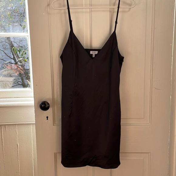 Tobi Black Satin Mini Dress - Picture 4 of 7